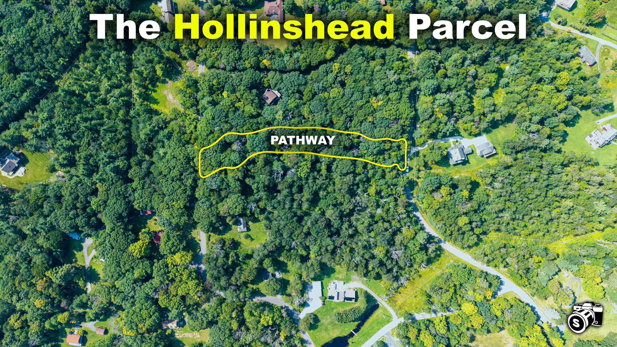 Aerial drone view of the Hollinshead Parcel connecting Otis Road and Dellenbaugh Road